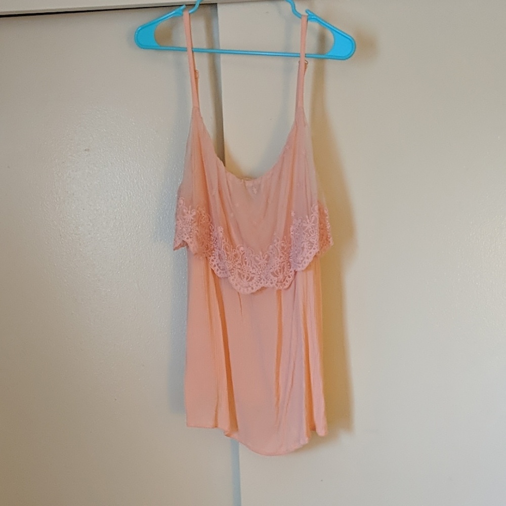 Pink Lacy tank top